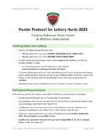 Hunter Protocol for Lottery Hunts - Conway Robinson State Forest and Whitney State Forest