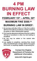 4PM Burning Law in Effect and Burning Law in Brief Sign