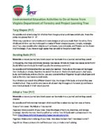 Environmental Education Activities to Do at Home from Virginia Department of Forestry and Project Learning Tree
