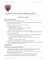 Leadership Roundtable Meeting Minutes 2021-02-02