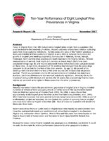No. 136 Ten-Year Performance of Eight Longleaf Pine Provenances in Virginia