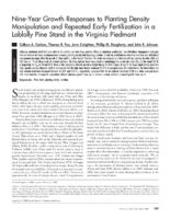 Nine-Year Growth Responses to Planting Density Manipulation and Repeated Early Fertilization in a Loblolly Pine Stand in the Virginia Piedmont