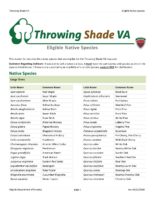 Throwing Shade VA - Eligible Native Species
