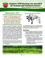 Virginia's 4PM Burning Law Amended for Orchard and Vineyard Growers