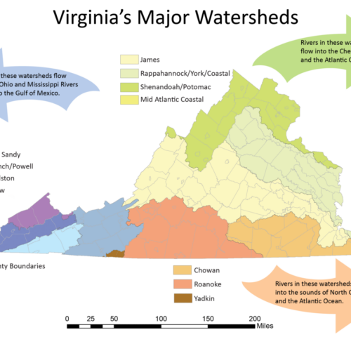 Virginia's Major Watersheds Map