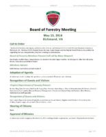 Board of Forestry Meeting Minutes 2016-05-13