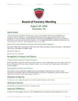Board of Forestry Meeting Minutes 2016-08-26