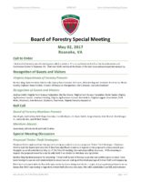 Board of Forestry Meeting Minutes 2017-05-02