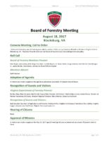 Board of Forestry Meeting Minutes 2017-08-18