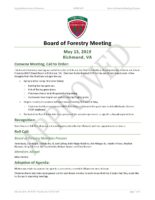 Board of Forestry Meeting Minutes 2019-05-13