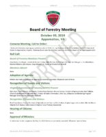 Board of Forestry Meeting Minutes 2019-10-03