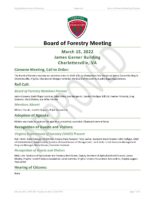 Board of Forestry Meeting Minutes 2022-03-15