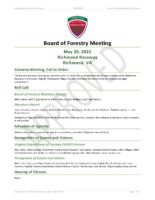 Board of Forestry Meeting Minutes 2022-05-20