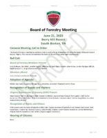 Board of Forestry Meeting Minutes 2023-06-21
