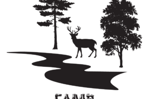 Camp Woods and Wildlife Logo - Black - PNG