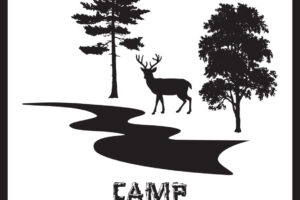 Camp Woods and Wildlife Logo - Black with Frame - JPG