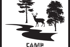 Camp Woods and Wildlife Logo - Black with Frame - PNG