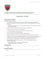 Leadership Roundtable Meeting Minutes 2021-09-14