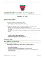 Leadership Roundtable Meeting Minutes 2021-01-12