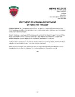 Statement of Virginia Department of Forestry Tragedy