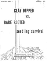 No. 027 Clay Dipped vs. Bare Rooted Survival; by T. A. Dierauf and R. L. Marler