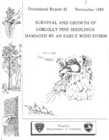 No. 081 Survival and Growth of Loblolly Pine Seedlings Damaged by an Early Wind Storm; by L. J. Apgar