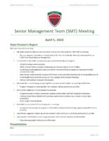 Senior Management Team Meeting Minutes 2022-04-05