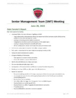 Senior Management Team Meeting Minutes 2022-06-28