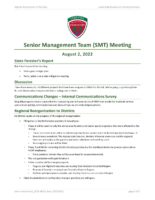 Senior Management Team Meeting Minutes 2022-08-02