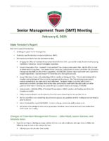 Senior Management Team Meeting Minutes 2024-02-06