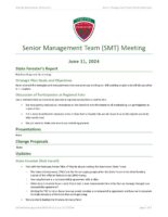 Senior Management Team Meeting Minutes 2024-06-11